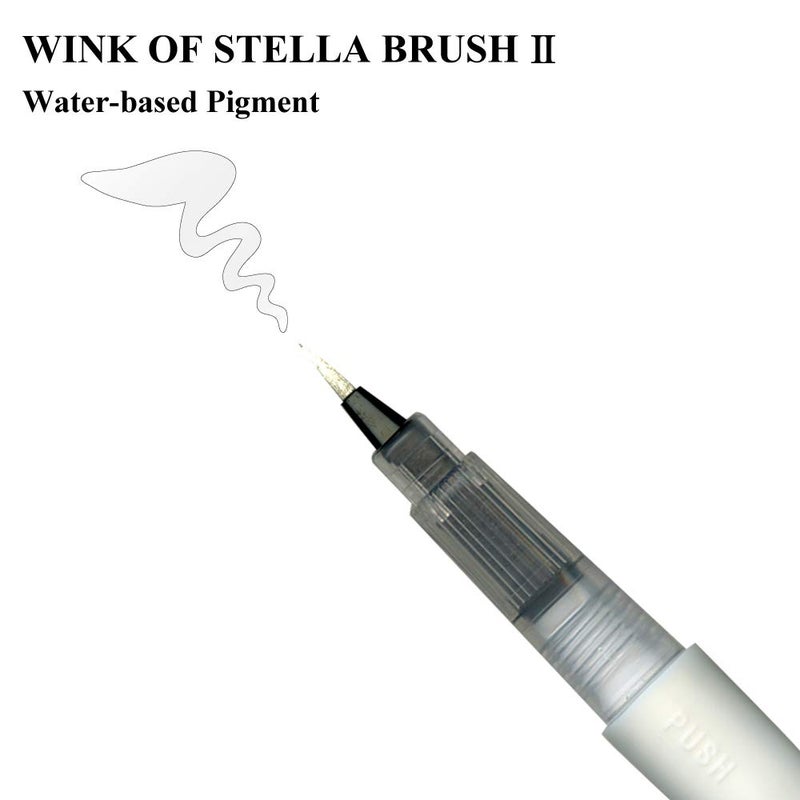 Kuretake Zig Wink of Stella Brush II, Glitter Clear, Shimmer and Sparkle color brush tip pen, for Card Making, Craft, Drawing, Made in Japan - Image 3